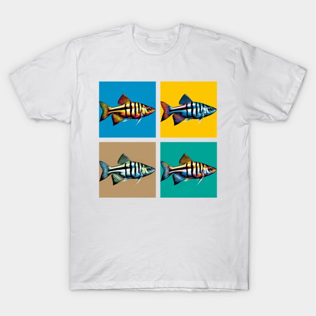 Pop Zebrafish - Cool Aquarium Fish T-Shirt by PawPopArt